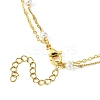 Brass and ABS Imitation Pearl Layered Necklace for Women NJEW-JN04911-02-5