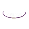 ABS Plastic Imitation Pearl & Seed Glass Beaded Necklace for Women NJEW-JN04164-5