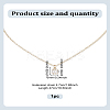 1Pc Brass Pave Clear Cubic Zirconia Rectangle Pendant Necklaces NJEW-LP0009-48-2