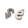 Letter 304 Stainless Steel Rhinestone Charms STAS-H240-24S-P-2