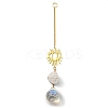 Wire Wrapped Nuggets Natural Quartz Crystal Pendant Decorations HJEW-C008-02A-G-1