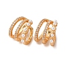 Triple C-Shaped Brass Micro Pave Clear Cubic Zirconia Cuff Earrings EJEW-Z127-09G-4
