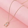 Arch with Evil Eye Brass Enamel Pendant Necklaces LS-NJEW-H051-02G-1