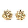 Brass Clear Cubic Zirconia Beads KK-D228-21G-1