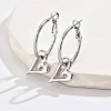 Non-Tarnish 304 Stainless Steel Dangle Hoop Earrings SU2975-2-1