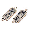Natural Dalmatian Jasper Links Connectors G-N326-33D-2