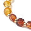 Natural Amber Beads Stretch Bracelets for Women BJEW-JB13255-5