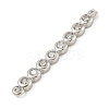 Brass Pave Cubic Zirconia Three Flat Round Links Connector Charms KK-P277-52D-A-3