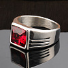 Fashionable 304 Stainless Steel Cubic Zirconia Finger Rings for Men FS-WGE7444-01-1