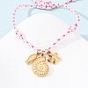 304 Stainless Steel Charm Bracelets BJEW-D369-02G-3