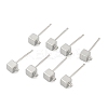 SHEGRACE Brass Cube Stud Earring Findings XGR0106P-121P-1