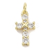 Rack Plating Brass Clear Cubic Zirconia Pendants KK-M293-13G-1
