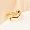 Brass Enamel Cuff Rings for Women RJEW-F188-04G-02-3