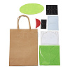 DIY Rectangle with Frog Pattern Kraft Paper Bag Making Set DIY-F079-03-2