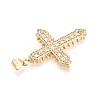 Brass Micro Pave Clear Cubic Zirconia Pendants KK-N268-93G-2