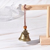 Iron Bell & Tibetan Style Alloy Flower Pendant Decorations HJEW-JM03368-1