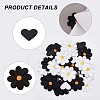 60Pcs 4 Style Sunflower & Love Heart Shape Computerized Embroidery Cloth Iron on/Sew on Patches DIY-GF0006-77-6