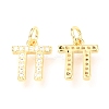 Brass Micro Pave Cubic Zirconia Charms ZIRC-O037-06G-2