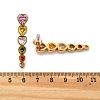 304 Stainless Steel Colorful Cubic Zirconia Tassel Stud Earrings EJEW-Z094-01G-G-5