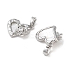 Brass Micro Pave Clear Cubic Zirconia Charms KK-B102-30P-2