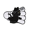 Cat with Badminton Sport Enamel Pins JEWB-I052-05EB-02-1