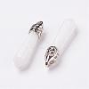 Natural White Jade Pointed Pendants G-P309-13-2