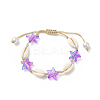 Natural Cowrie Shell & Glass Starfish Braided Bead Bracelet for Women X-BJEW-JB09943-2