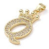 Rack Plating Brass Micro Pave Cubic Zirconia Pendants KK-D535-01Q-RS-2