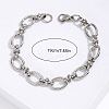 Non-Tarnish 201 Stainless Steel Oval Link Chain Bracelet LS-KM2112-2-3