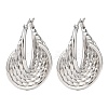 304 Stainless Steel Twist Ring Stud Earrings EJEW-P324-10P-4