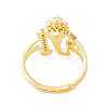 Clear Cubic Zirconia Initial Letter with Crown Adjustable Ring RJEW-M139-17M-3