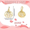 12Pcs Rack Plating Brass Clear Cubic Zirconia Pendants KK-GO0001-78-2