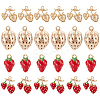 8Pcs 4 Styles Brass Charms KK-BC0010-09-1