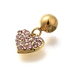 304 Stainless Steel Rhinestone Charms STAS-M109-12G-3