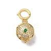 Rack Plating Brass Micro Pave Cubic Zirconia Fold Over Clasps KK-A222-02B-G-1
