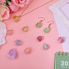 10Pcs 5 Colors Electroplated Natural Quartz Copper Wire Wrapped Pendants PALLOY-CA00020-5