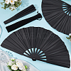 Plastic & Polyester Folding Fan AJEW-DR0002-43-4