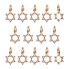 14Pcs Brass Micro Pave Clear Cubic Zirconia Charms KK-GO0002-27-1