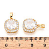 Brass Micro Pave Cubic Zirconia Pendants KK-N272-05G-3