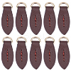 10Pcs Cattlehide Zipper Heads PURS-CL0001-19C-1