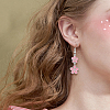 5 Pairs 5 Colors Alloy Enamel Flower Dangle Earrings EJEW-AN0004-76-5