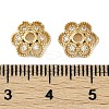 Brass Micro Pave Clear Cubic Zirconia Bead Caps KK-I719-13A-G-3