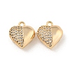 Brass Micro Pave Clear Cubic Zirconia Charms KK-Z057-05G-1