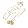 Brass Micro Pave Clear Cubic Zirconia Cable Chain Bowknot Pendant Necklaces for Women LS-NJEW-C054-02A-G-3