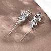 Octopus 316 Stainless Steel Ear Wrap Crawler Hook Earrings AJEW-C044-18AS-3