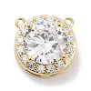 Brass Micro Pave Clear Cubic Zirconia Pendants ZIRC-L104-004G-1