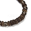 Natural Coconut Rondelle Beads Stretch Bracelets for Women BJEW-JB11635-01-4
