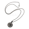 Retro Mandala 201 Stainless Steel Box Chain Constellation Pendant Necklaces for Women Men LS-NJEW-M223-01D-3