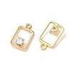Brass Micro Pave Cubic Zirconia Rectangle Charms KK-Z136-04G-2