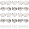 30 Sets Blank Dome Glass Oval Brooch JEWB-UN0001-05-1